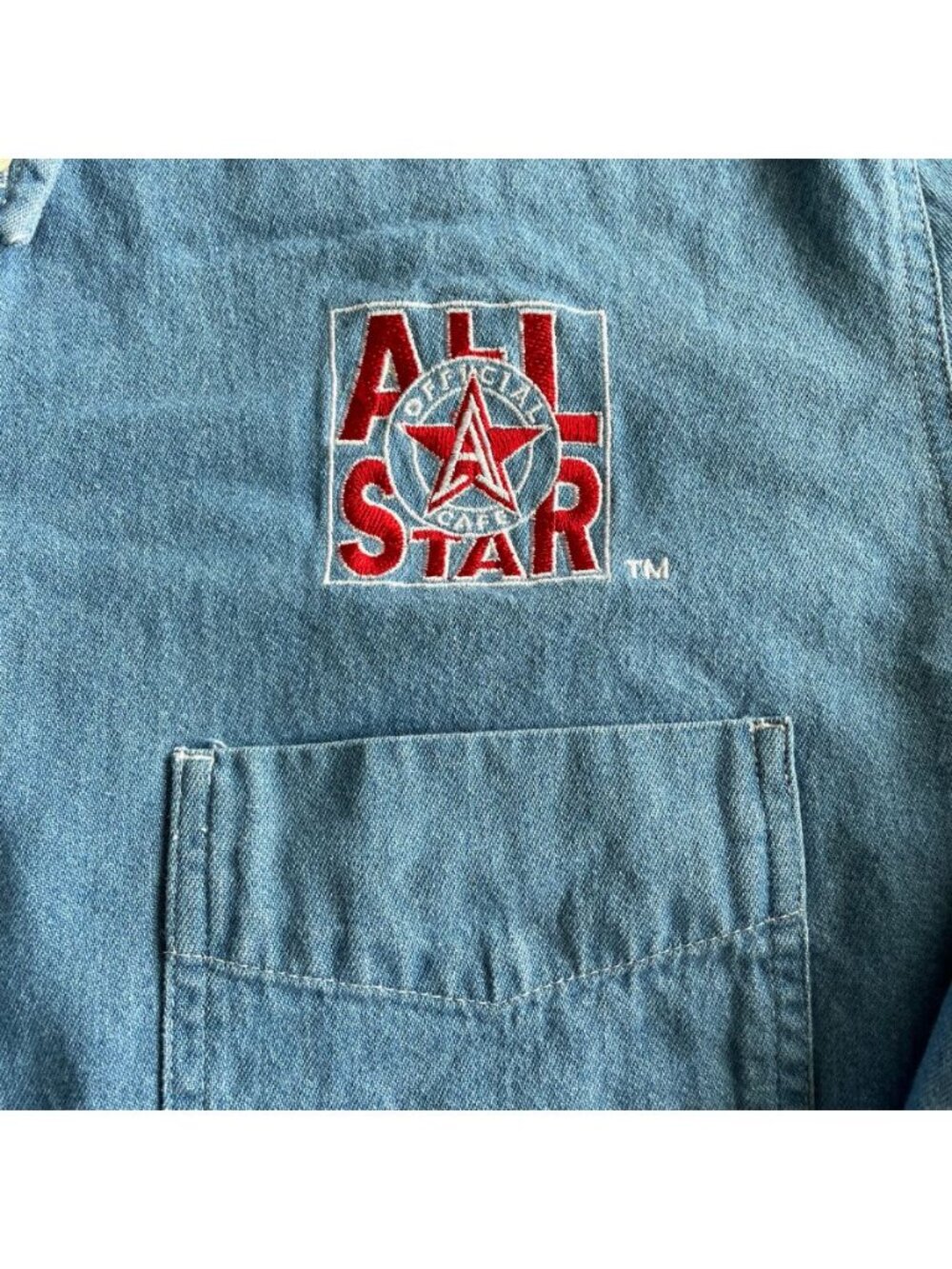 Vintage Rare All Star Official Cafe Capricorn Denim Button Down Shirt - Sz LG - Picture 4 of 11